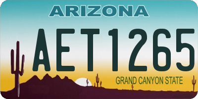 AZ license plate AET1265