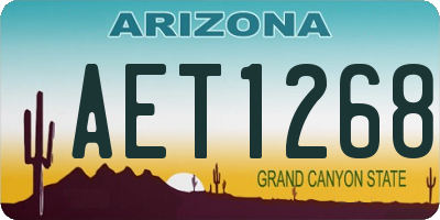 AZ license plate AET1268