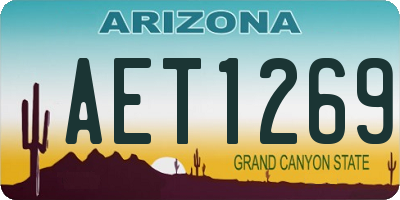 AZ license plate AET1269