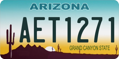 AZ license plate AET1271