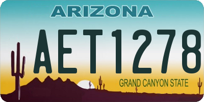 AZ license plate AET1278