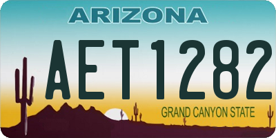 AZ license plate AET1282