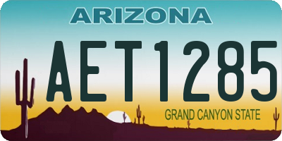 AZ license plate AET1285