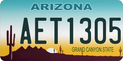 AZ license plate AET1305
