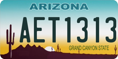 AZ license plate AET1313
