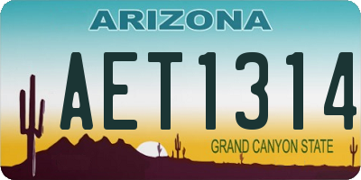 AZ license plate AET1314