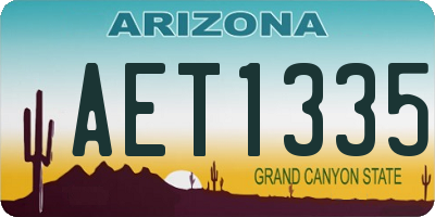 AZ license plate AET1335