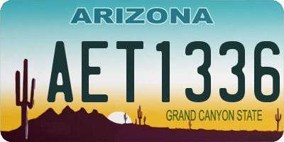 AZ license plate AET1336