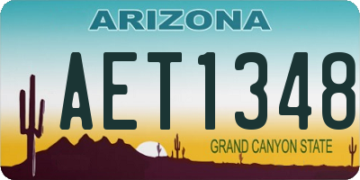AZ license plate AET1348