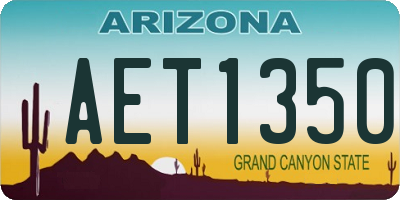 AZ license plate AET1350
