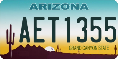 AZ license plate AET1355