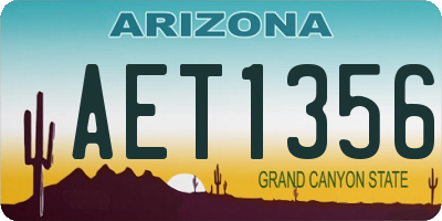 AZ license plate AET1356
