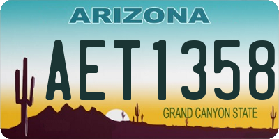 AZ license plate AET1358