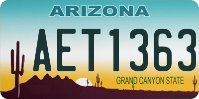 AZ license plate AET1363