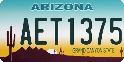 AZ license plate AET1375