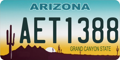 AZ license plate AET1388