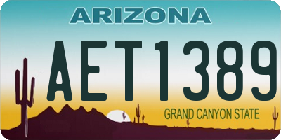 AZ license plate AET1389