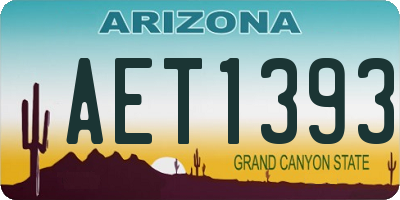 AZ license plate AET1393