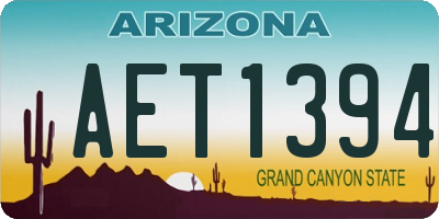 AZ license plate AET1394