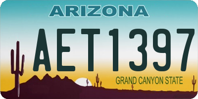 AZ license plate AET1397