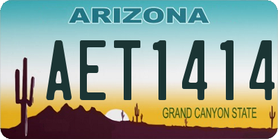 AZ license plate AET1414