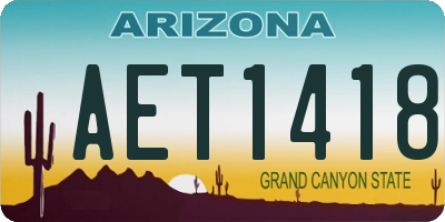 AZ license plate AET1418