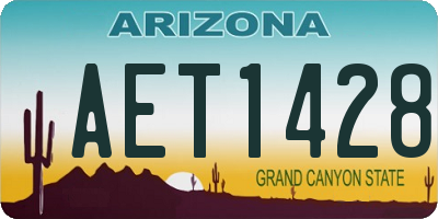 AZ license plate AET1428