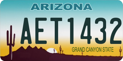 AZ license plate AET1432
