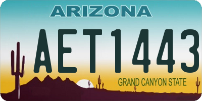 AZ license plate AET1443