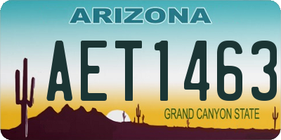 AZ license plate AET1463