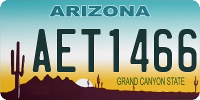AZ license plate AET1466