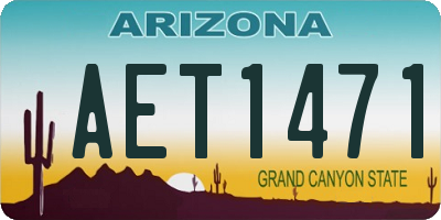 AZ license plate AET1471
