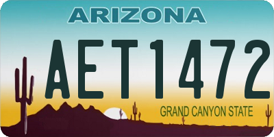 AZ license plate AET1472