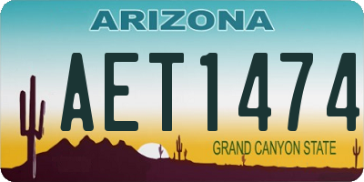AZ license plate AET1474