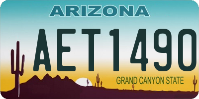 AZ license plate AET1490