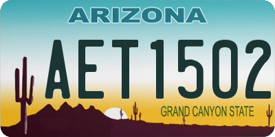 AZ license plate AET1502