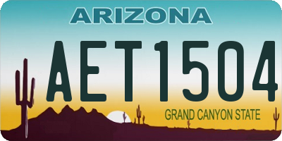 AZ license plate AET1504