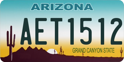 AZ license plate AET1512