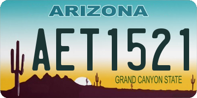 AZ license plate AET1521