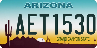 AZ license plate AET1530