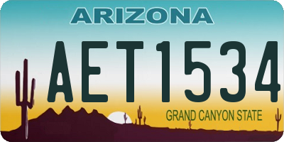 AZ license plate AET1534