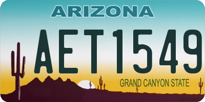 AZ license plate AET1549