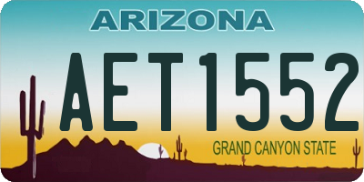 AZ license plate AET1552