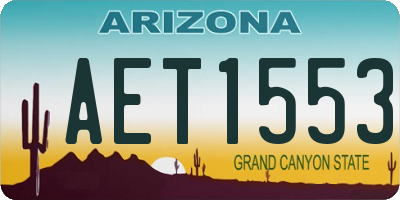 AZ license plate AET1553