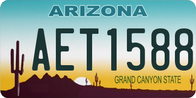 AZ license plate AET1588