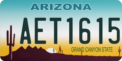AZ license plate AET1615