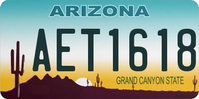 AZ license plate AET1618