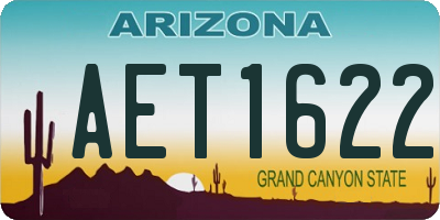 AZ license plate AET1622