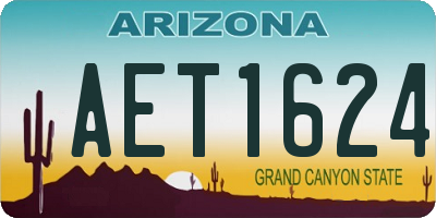 AZ license plate AET1624