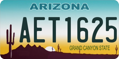 AZ license plate AET1625
